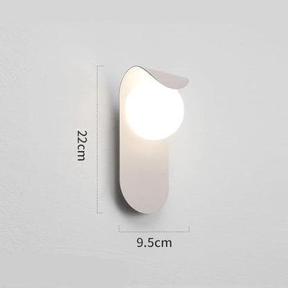 Curved Milky Glass Wall Lamp