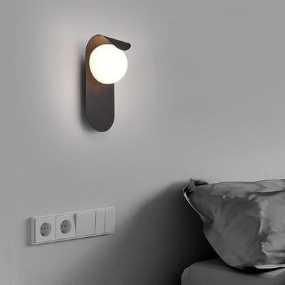 Curved Milky Glass Wall Lamp