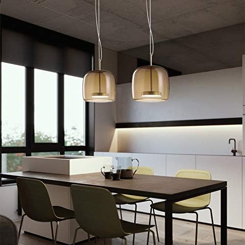 Modern Amber Glass led Pendant Light