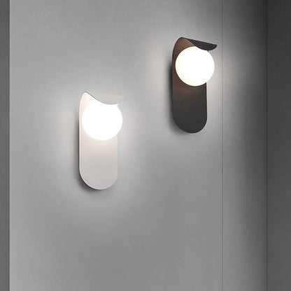 Curved Milky Glass Wall Lamp