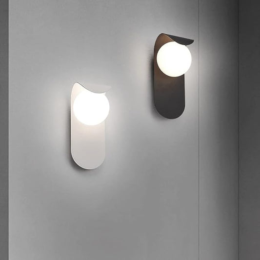 Curved Milky Glass Wall Lamp