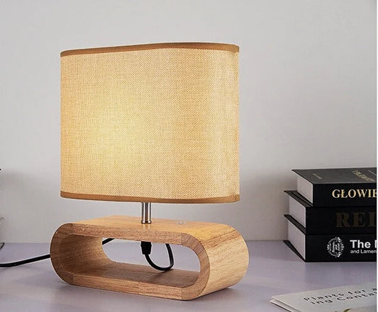 Modern Solid Wood Bedside Table Lamp