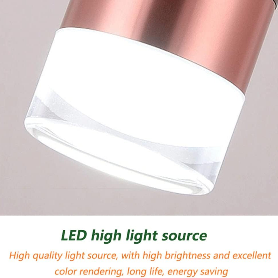 LED light source with copper top and white base on a gray background