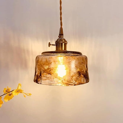 Vintage Amber Glass pendant Light