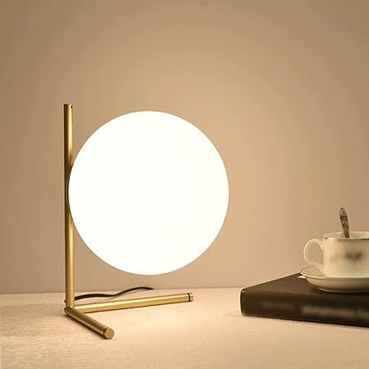 Creative Table Lamp With Milky Glass Ball