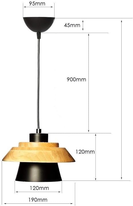 Nordic Solid Wood Wrought Iron Restaurant Mini Ceiling Lamp Indoor