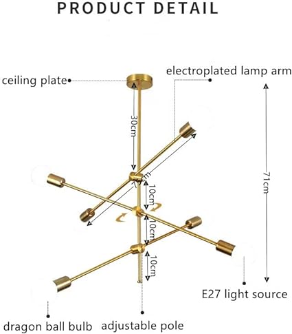 Modern Mid-Century Sputnik Chandelier