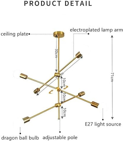 Modern Mid-Century Sputnik Chandelier