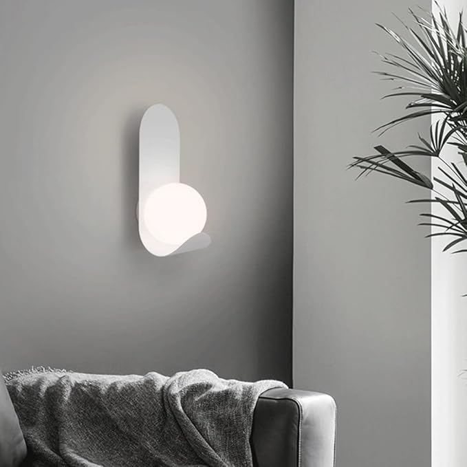 Curved Milky Glass Wall Lamp
