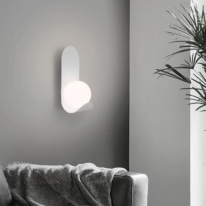 Curved Milky Glass Wall Lamp