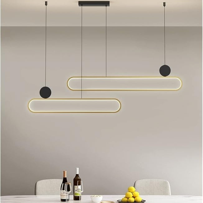 Long Led Oval Light Bar Chandelier
