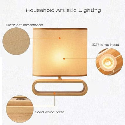 Modern Solid Wood Bedside Table Lamp