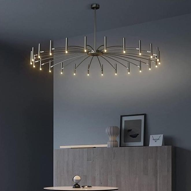 Round Adjustable Candles Chandelier