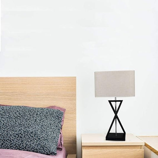 Table Lamp Cross Shape Rectangular Shade
