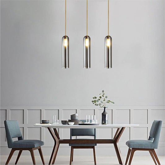 Simple Grey Glass Pendant Light