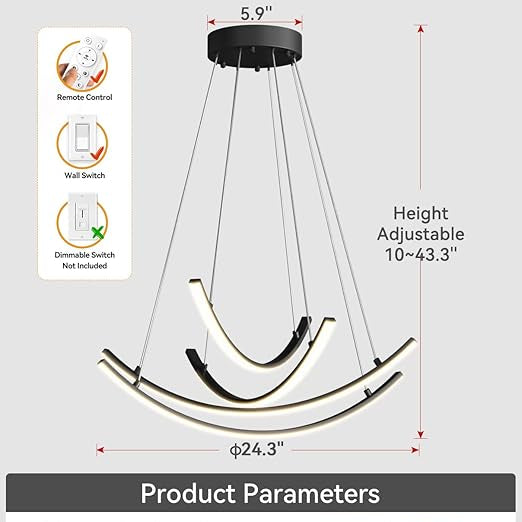 Modern Curved Lines Led Chandelier