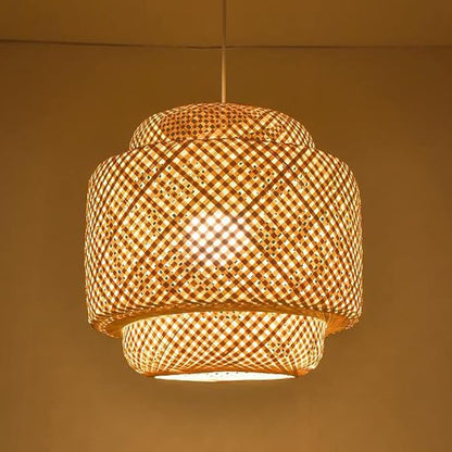 Double Layer Bamboo Pendant Light