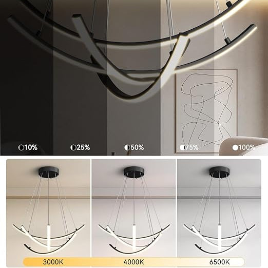Modern Curved Lines Led Chandelier