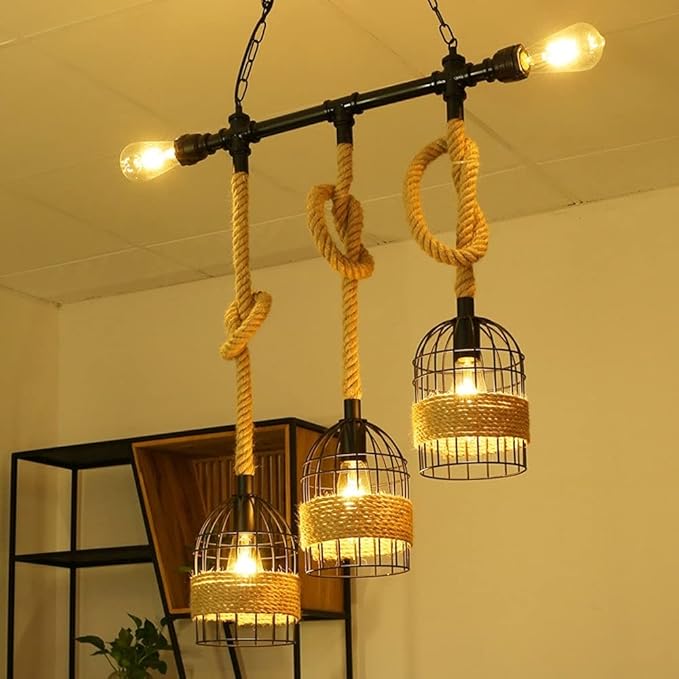 Island Hemp Rope Hanging Chandelier