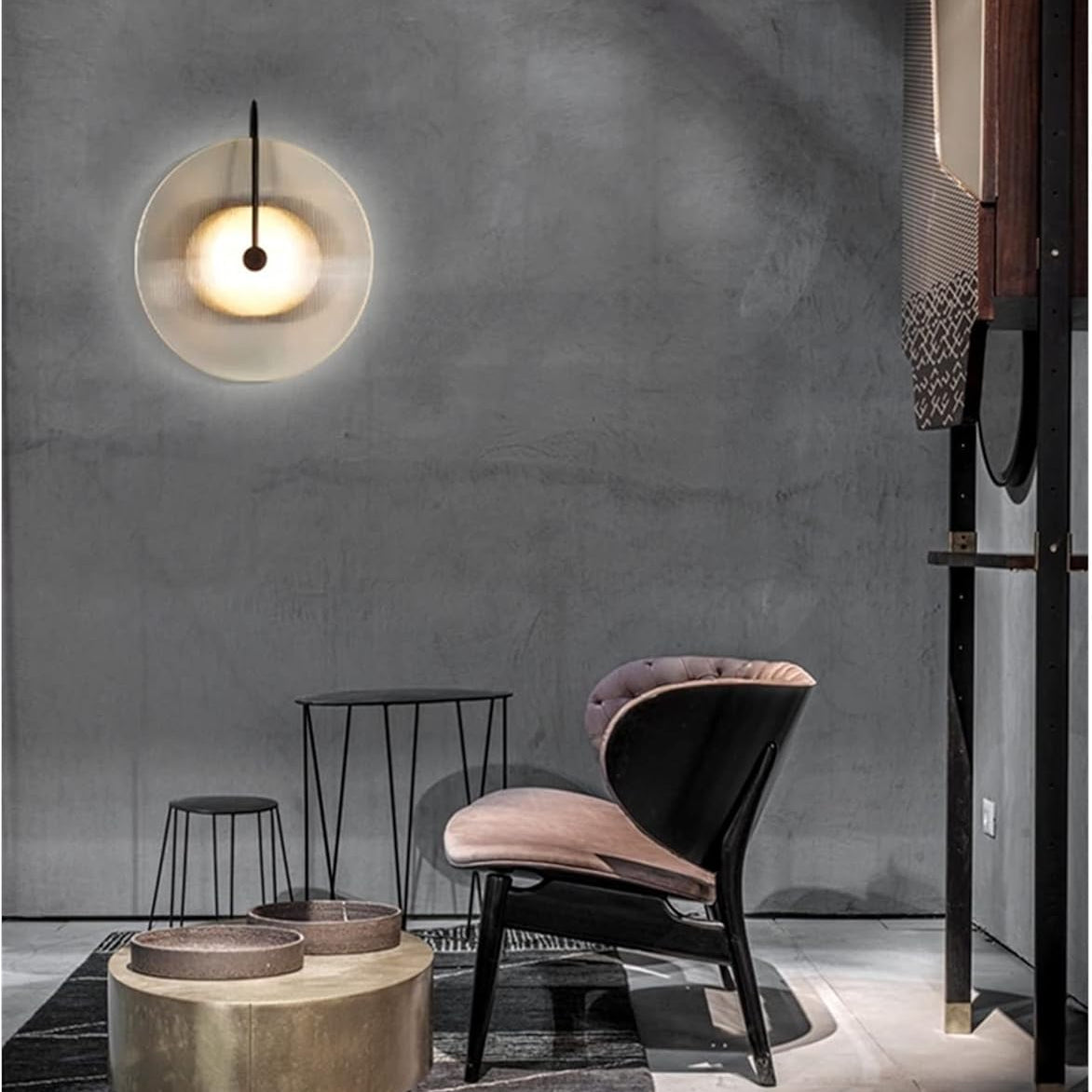 Artistic Ribbed Glass Wall Lamp