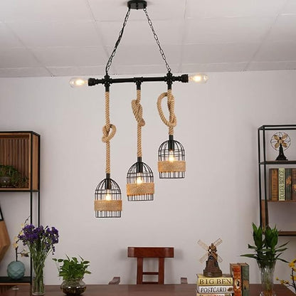Island Hemp Rope Hanging Chandelier