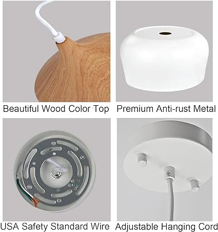 Faux Wood Modern House Pendant Light