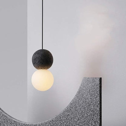 Resin Pendant Light  with Round White Glass Globe