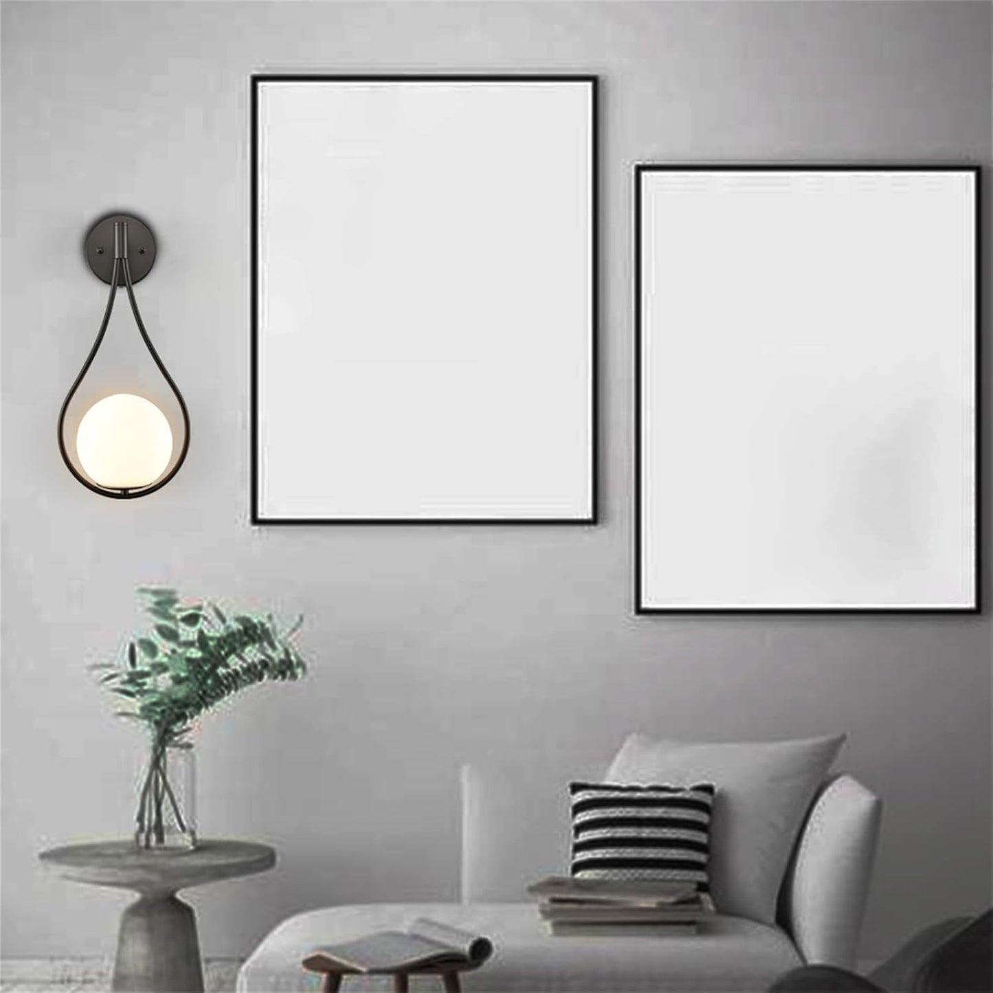 Oval Milky Glass Wall Lamp