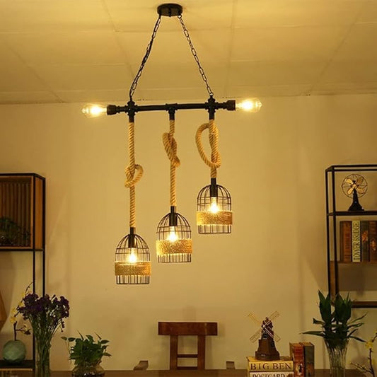 Island Hemp Rope Hanging Chandelier