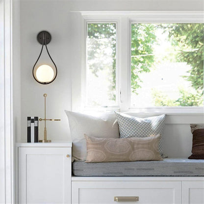 Oval Milky Glass Wall Lamp