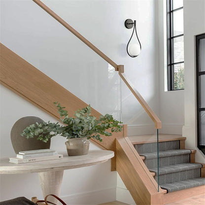 Oval Milky Glass Wall Lamp