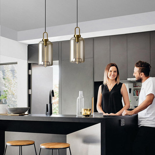 Light Amber Glass pendant Light