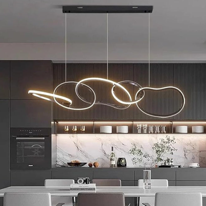 Modern Led Island Five Chain Rings Chandelier