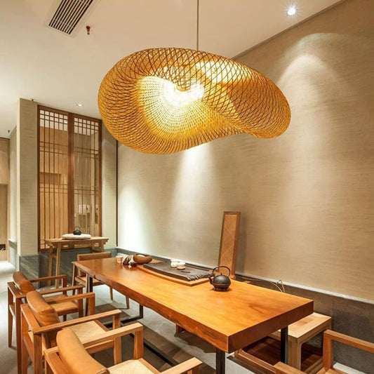 Japanese Hanging Bamboo Weaving Pendant Light