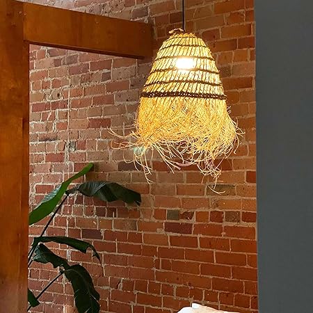 Oval Sea Grass Pendant Light