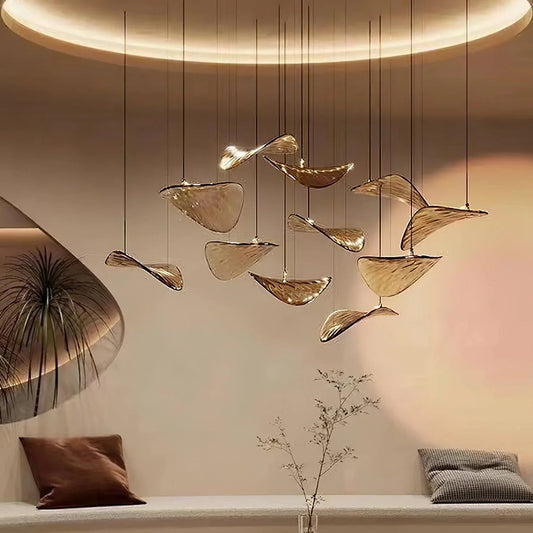Wave Floating Leaf Chandelier