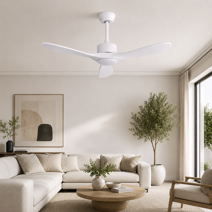 Modern 3-Blade Ceiling Fan with Wooden Blades