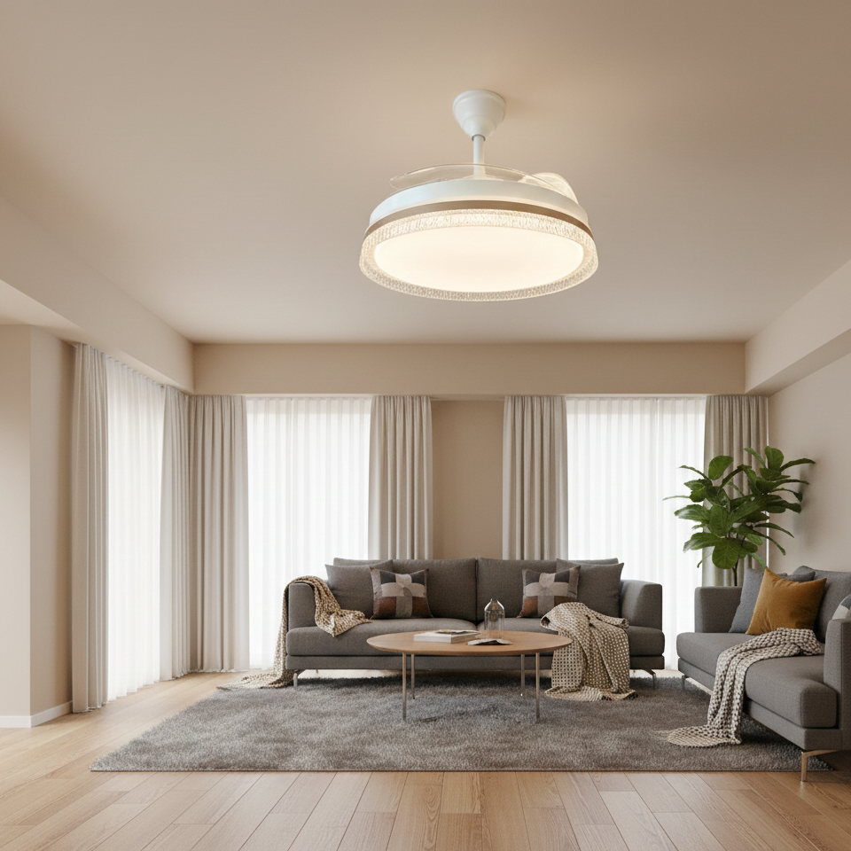 Modern Crystal Style Fan