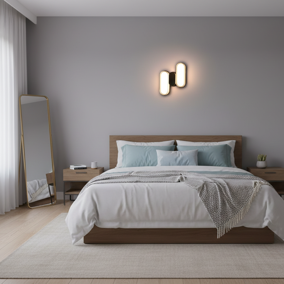 Oblique Oval Double Led Wall lamp
