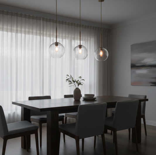Modern Clear Glass Globe Pendant Light