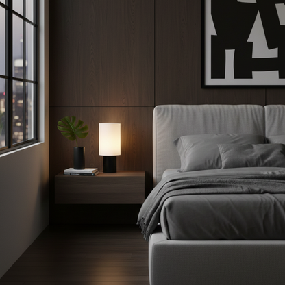 Simple Black Cylinder Table Lamp