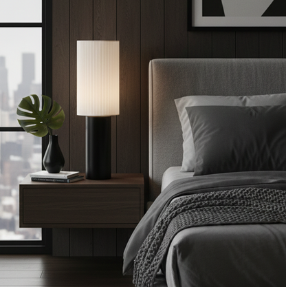 Simple Black Cylinder Table Lamp