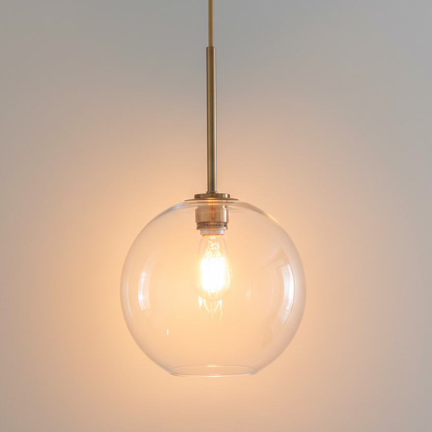 Modern Clear Glass Globe Pendant Light