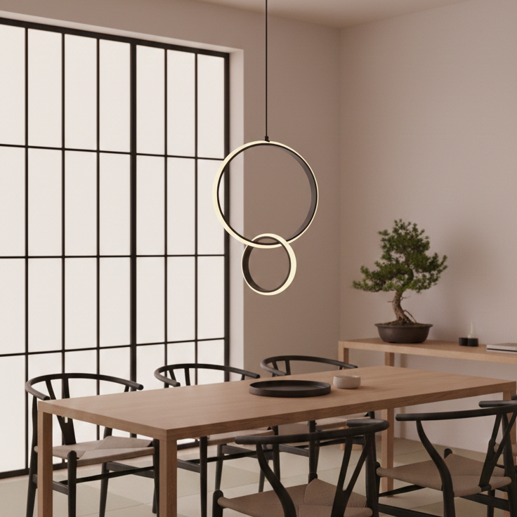 Modern Double Circle Led Pendant Light
