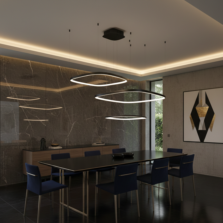 Modern Three Square Chandelier