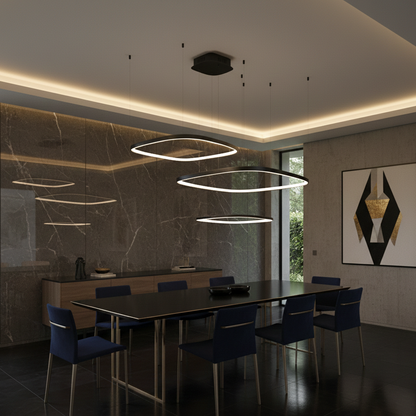 Modern Three Square Chandelier