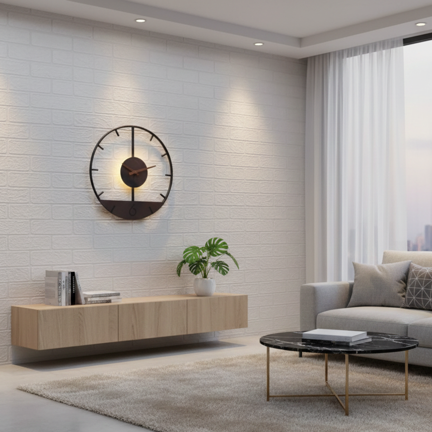 Led Clock Wall Lamp 7736