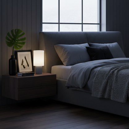 Simple Grey Cylinder Table Lamp