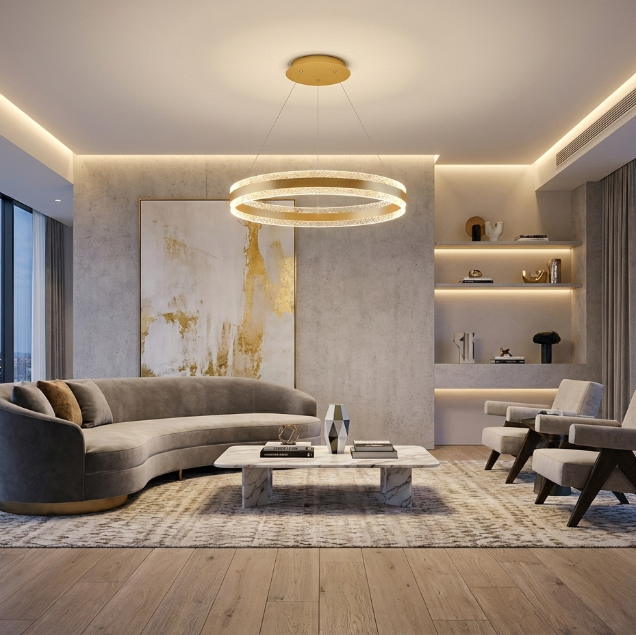 Circular Led Crystal Chandelier