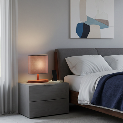 Simple Flat base Wood Table Lamp